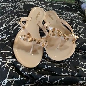 Brand new nude flip flops
